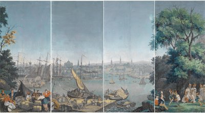 Harbor Scene in Boston by Unknown